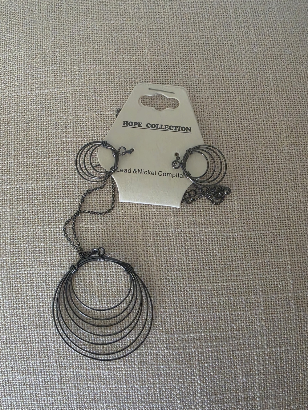 Hope Collection Gunmetal Multi-Hoop Necklace - Black Finish